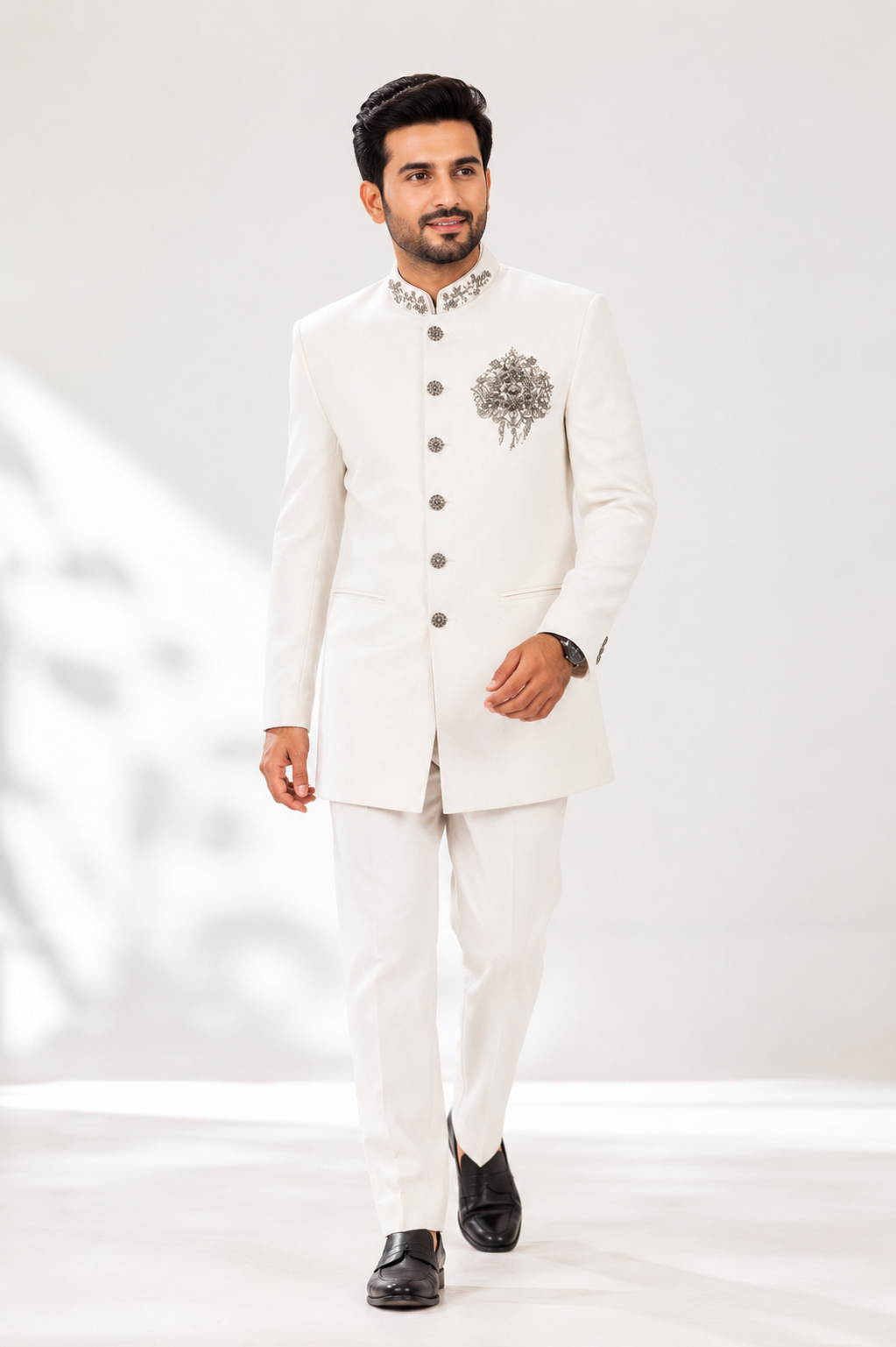 Ivory Embroidered Jodhpuri Suit Set