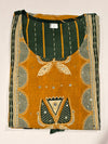Mustard & Bottle Green Printed Kurta Set with Dupatta