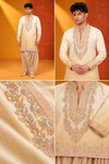Elegant Cream Embroidered Kurta Set