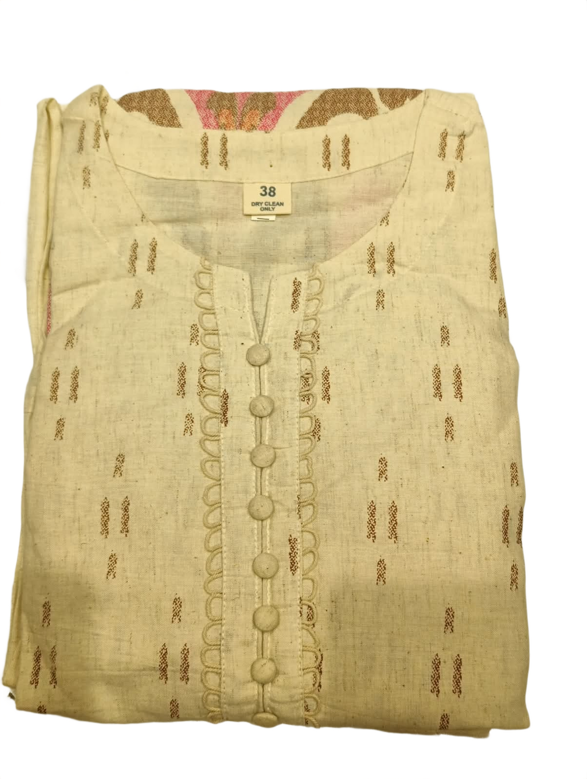 Elegant Cream Printed Kurta with Dhoti Pants Set for Women