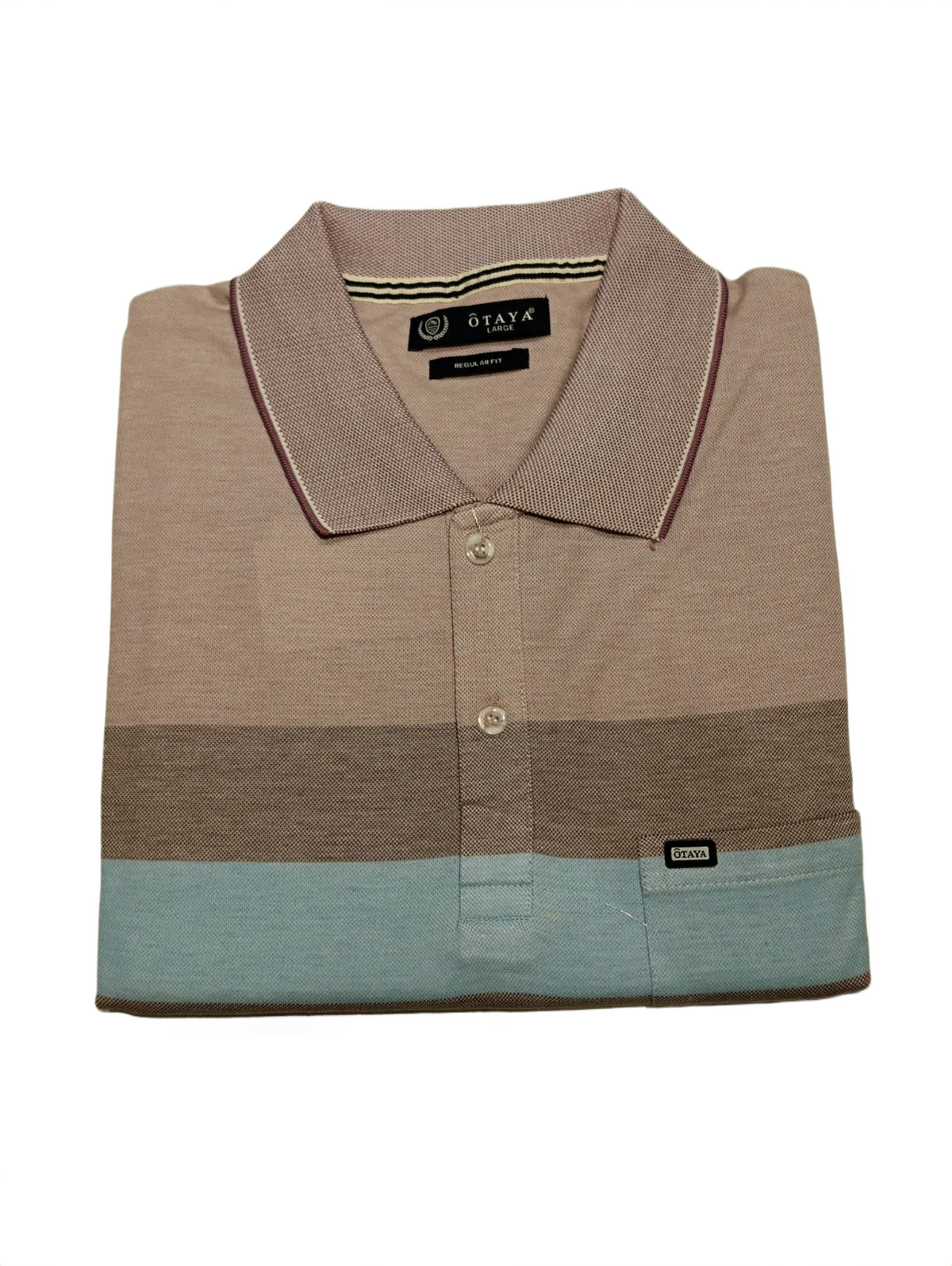 Men's Multi-Stripe Polo T-Shirt with Chest Pocket