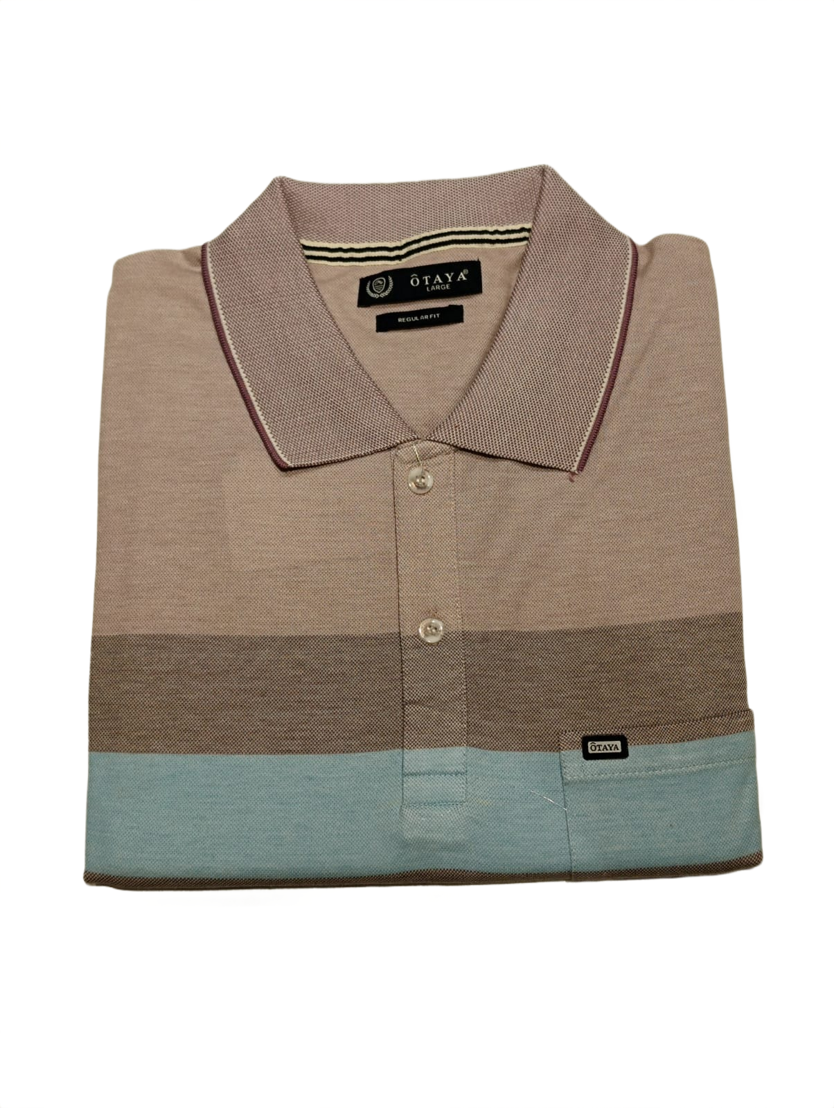 Men's Multi-Stripe Polo T-Shirt with Chest Pocket