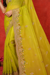 Organza Embroidered Saree with Intricate Zari Border
