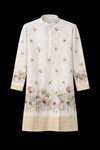 Elegant Off-White Pastel Floral Printed Straight Kurta