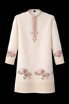 Elegant Ivory Floral Embroidered Straight Salwar Kurta Set