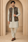 Men’s Multicolor Paisley Printed Nehru Jacket