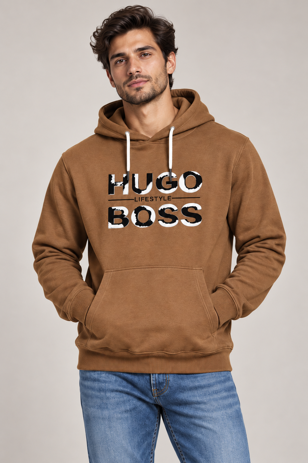 Men’s Brown Graphic Hoodie