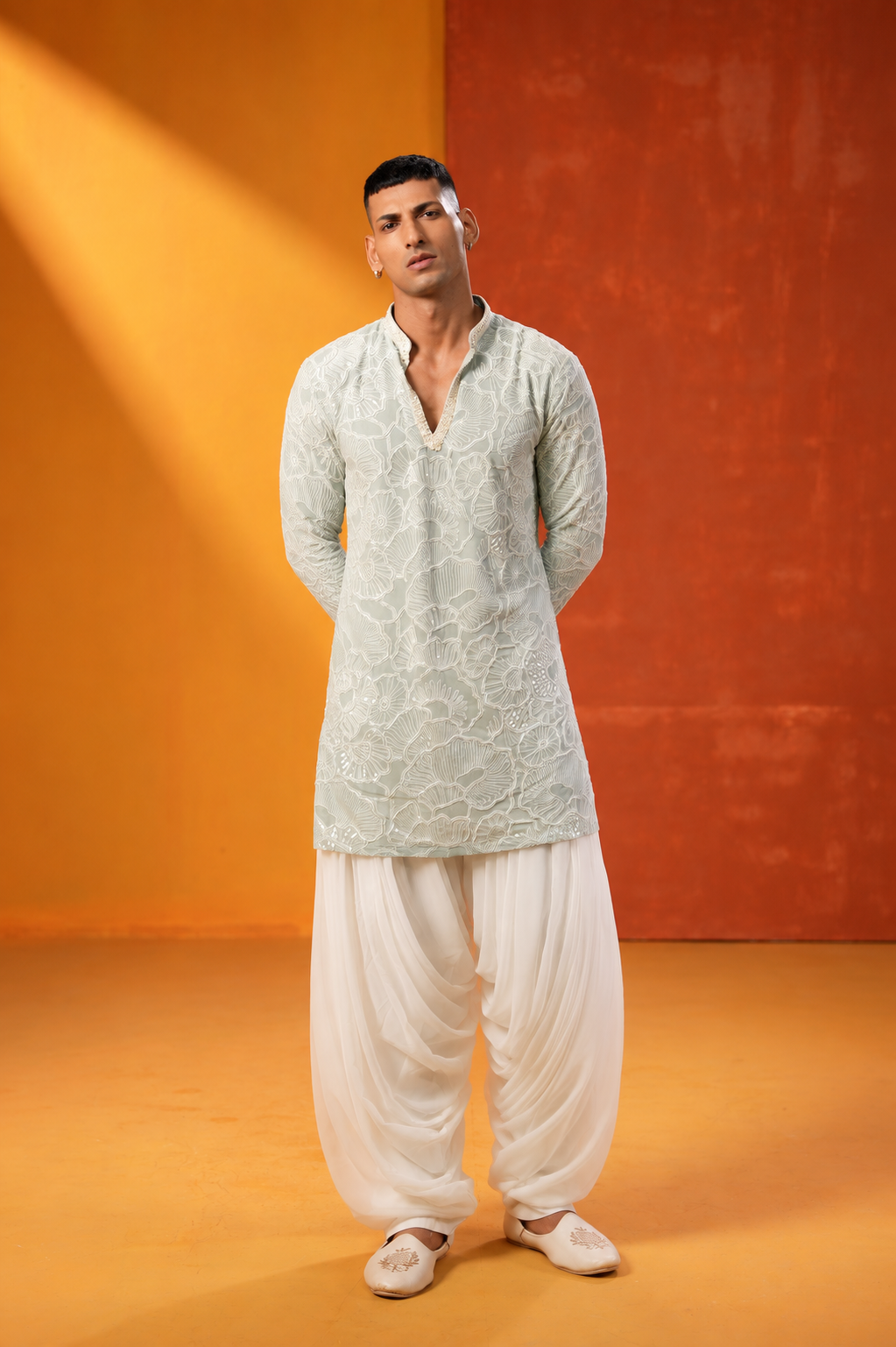 Mint Green Embroidered Kurta Set