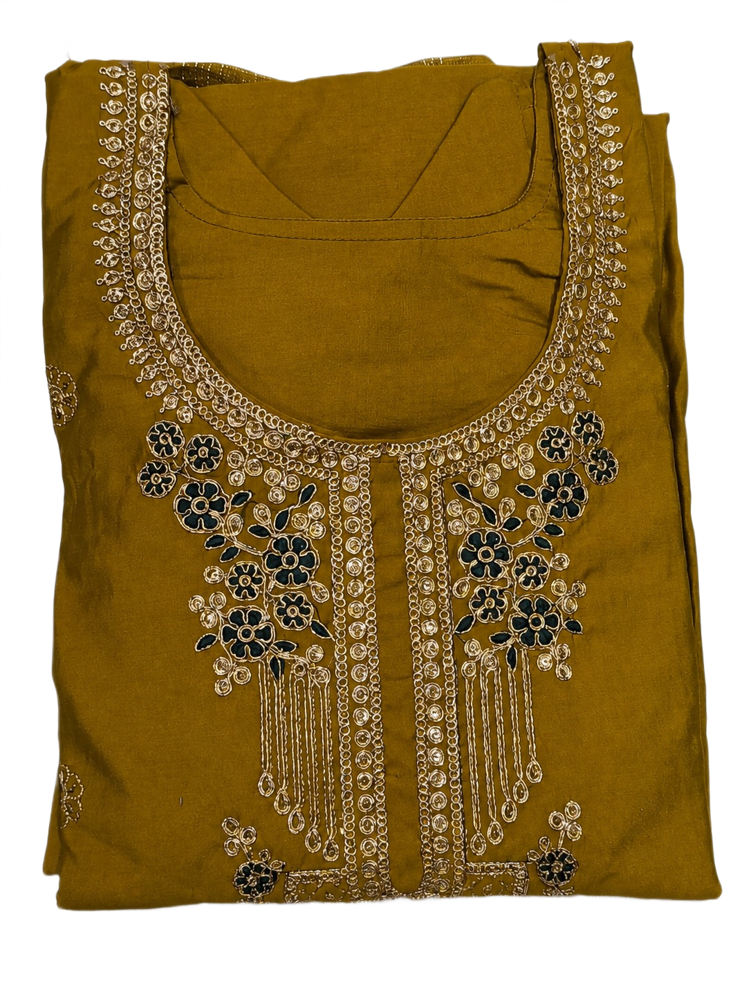 Mustard yellow Embroidered Kurti Pant & Dupatta Se