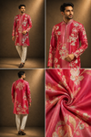 Crimson Red Floral Embroidered Kurta