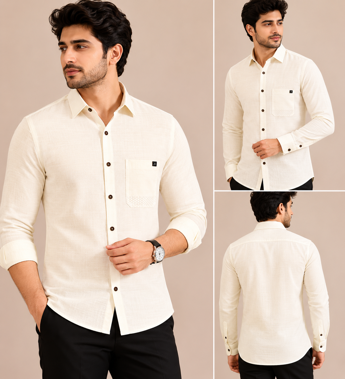 Men's Linen Blend Formal Shirt