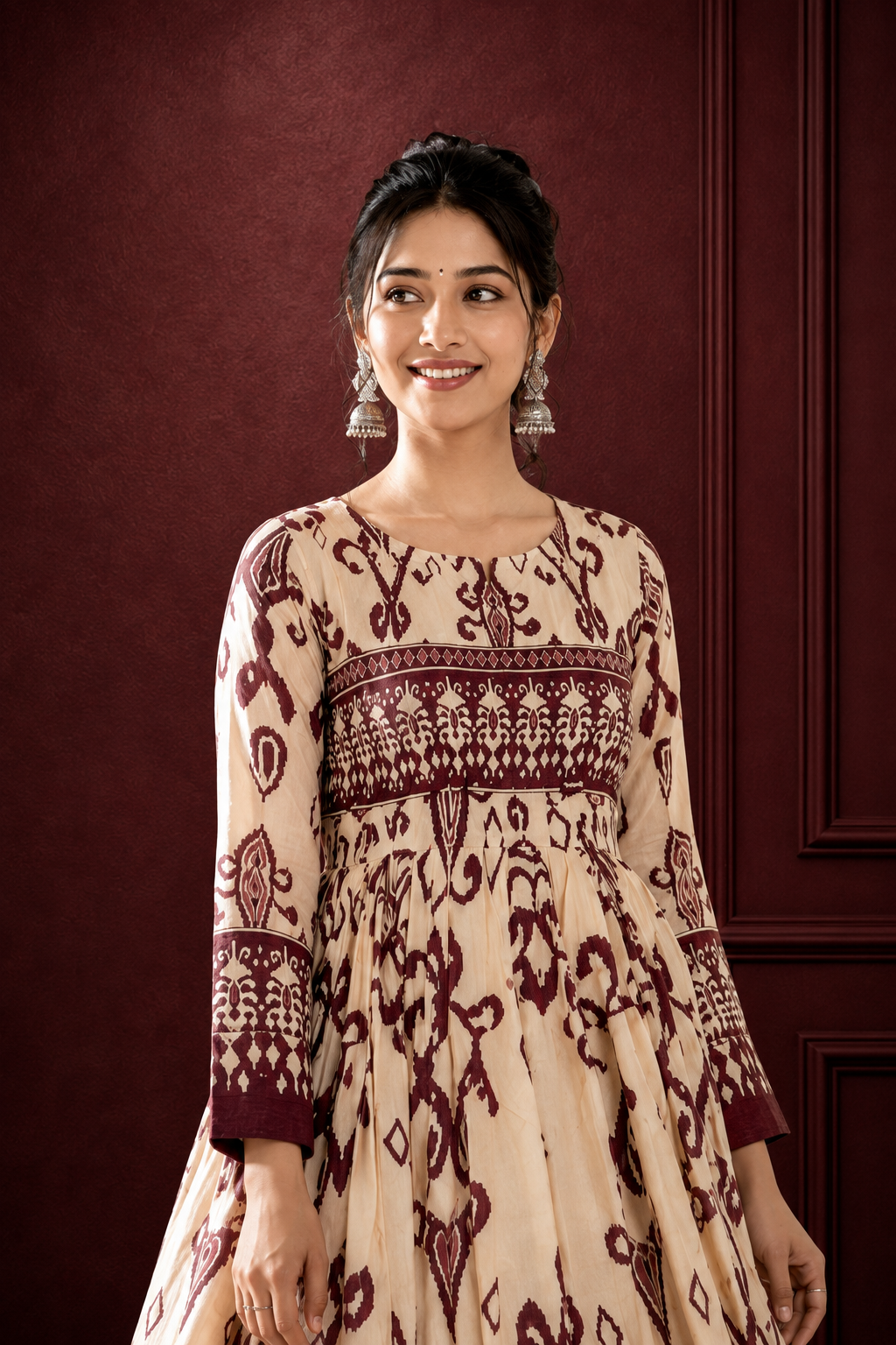 Ethnic Printed Anarkali Dress