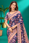 Midnight Bloom Floral Saree