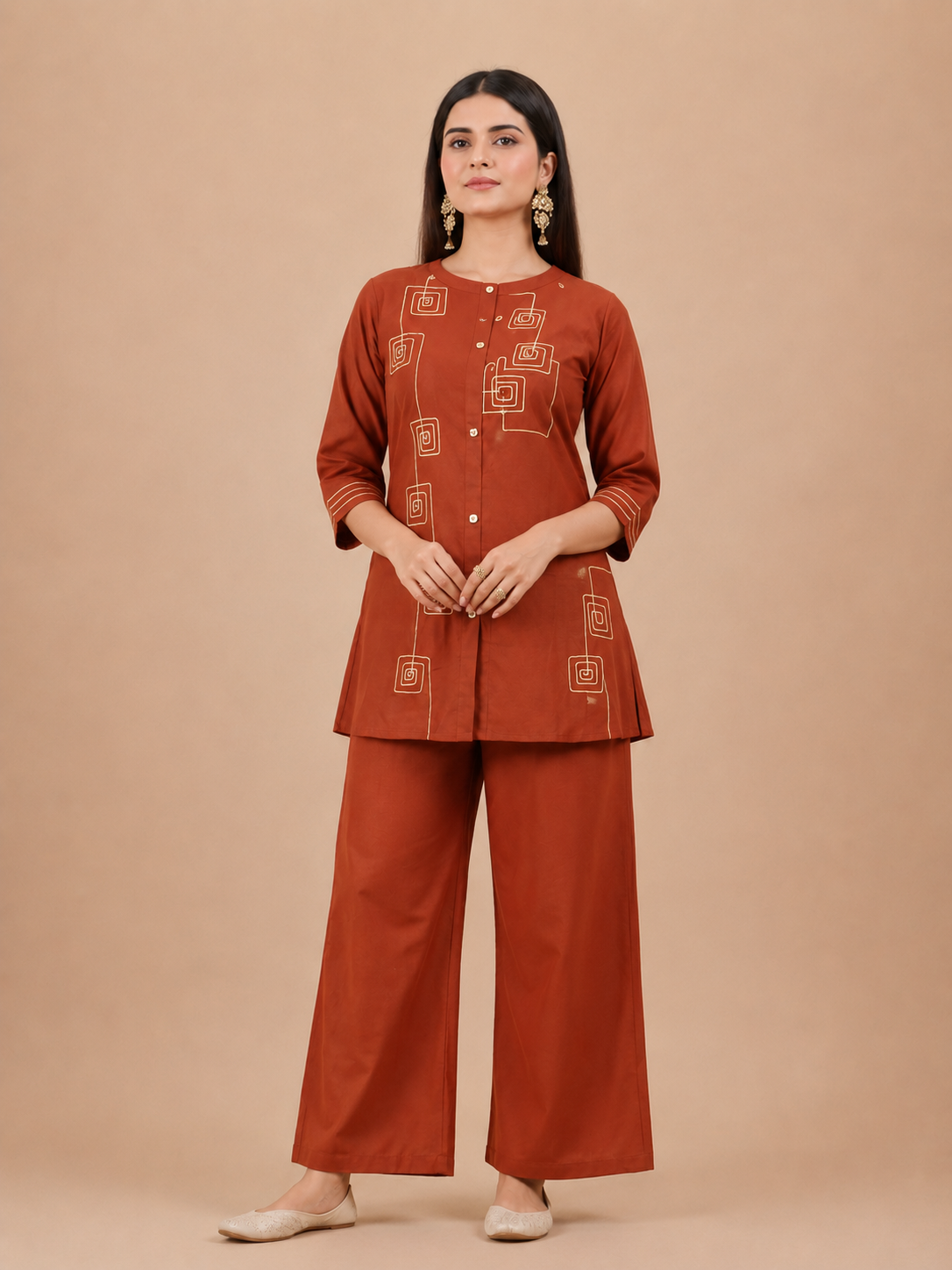 Elegant Magenta Printed Co-Ord Set for Women