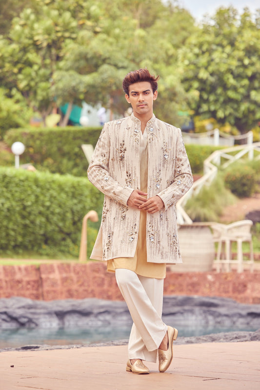 Ivory Embellished Indo-Western Set