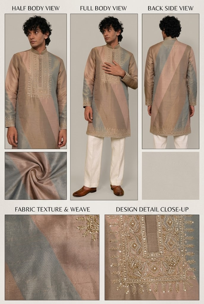 Pastel Ombre Embroidered Kurta Set