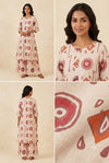 Abstract Print Mandarin-Neck Kurti Co-Ord Set