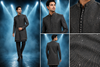Black Embellished Indo-Western Sherwani Set