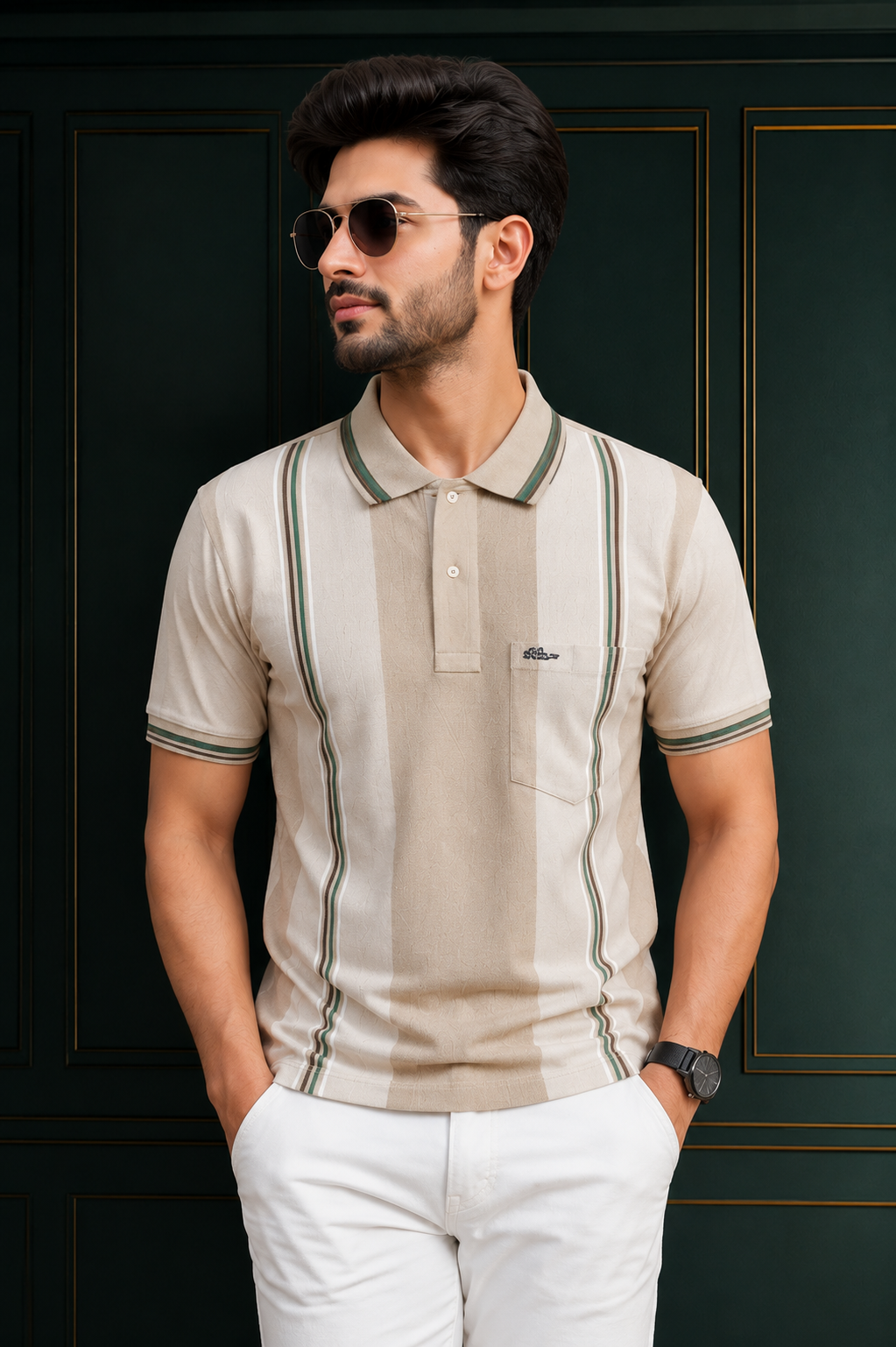 Men's Premium Striped Polo T-Shirt | Classic Blend | Smart  Wear