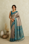 Elegant Saree with Magenta Zari Border