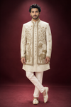 Ivory Embroidered Wedding Sherwani Set