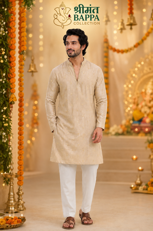 Shrimant Bappa Collection – Plum Tissue Kurta