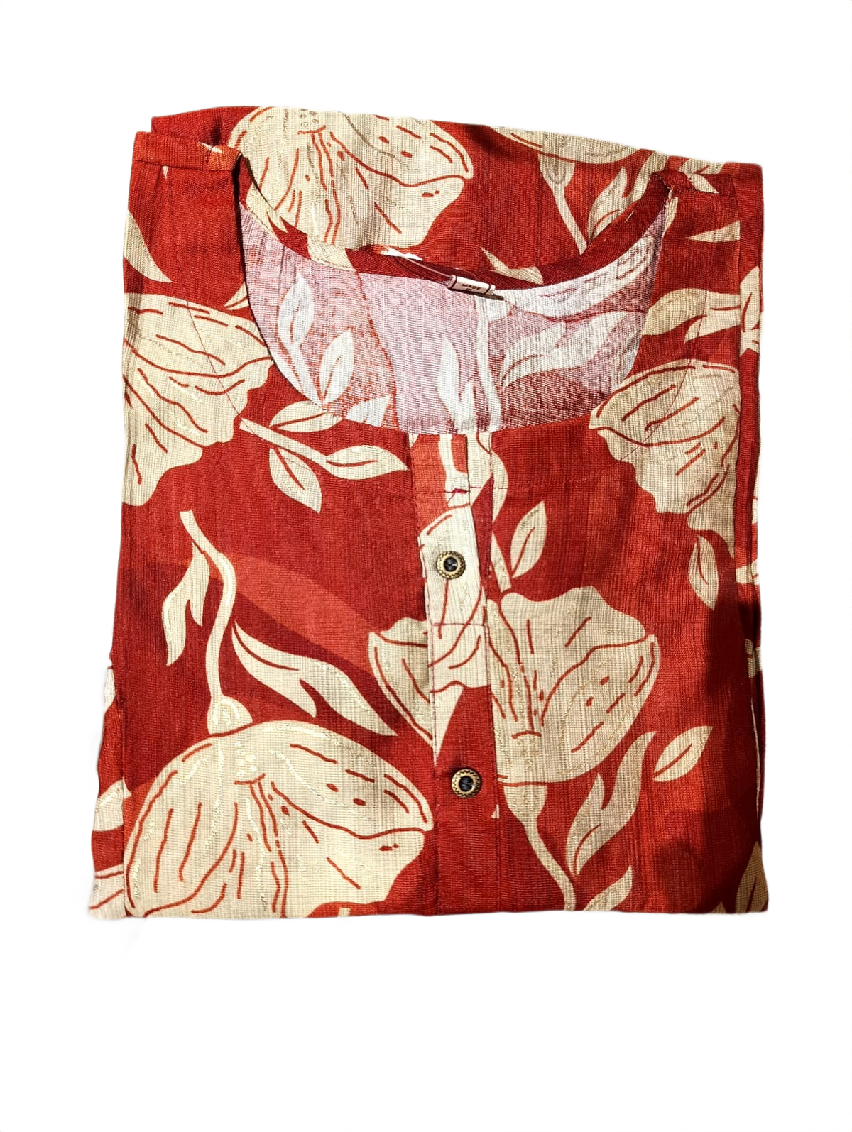 Rust Red Floral Long Kurti