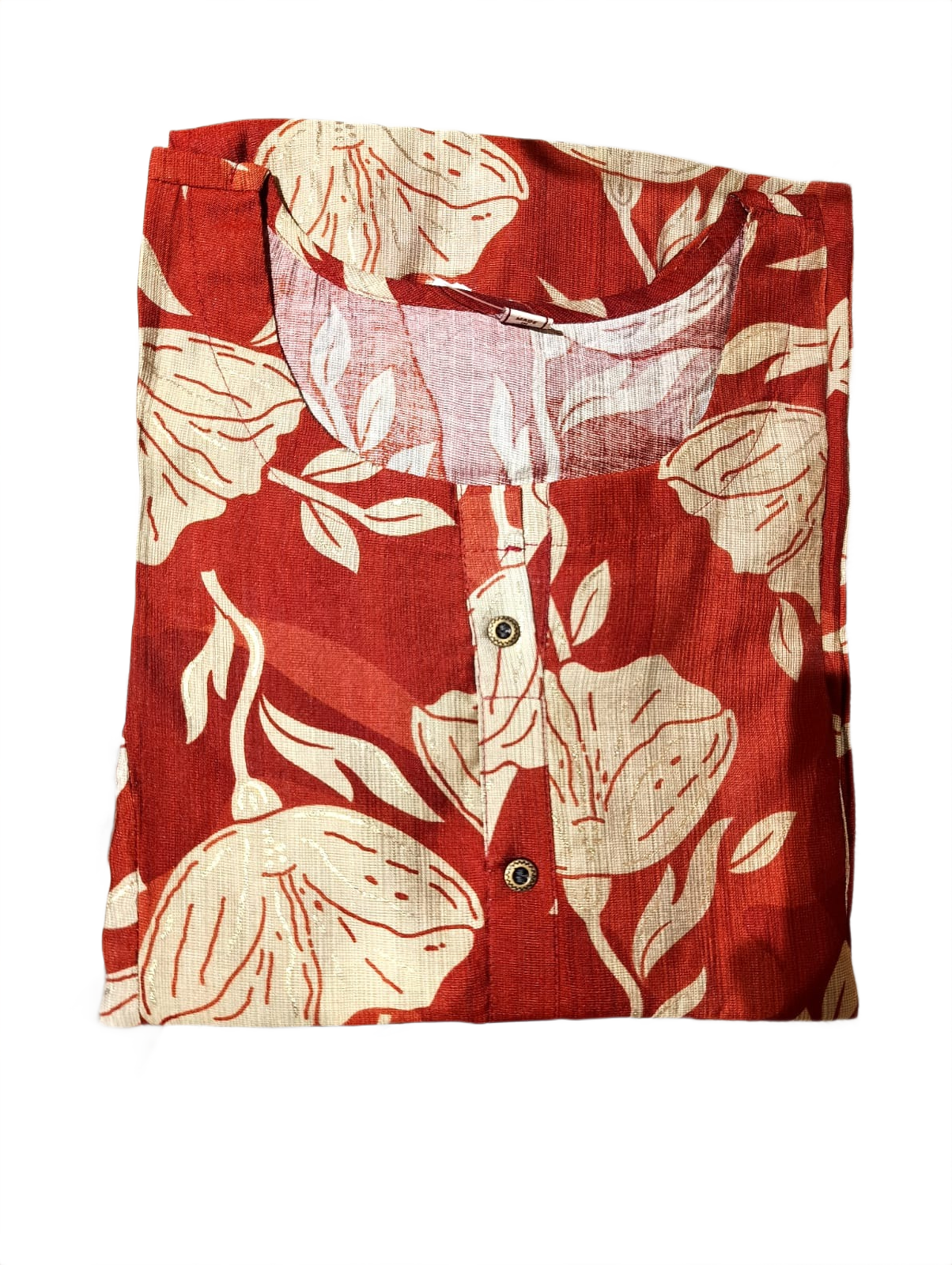 Rust Red Floral Long Kurti