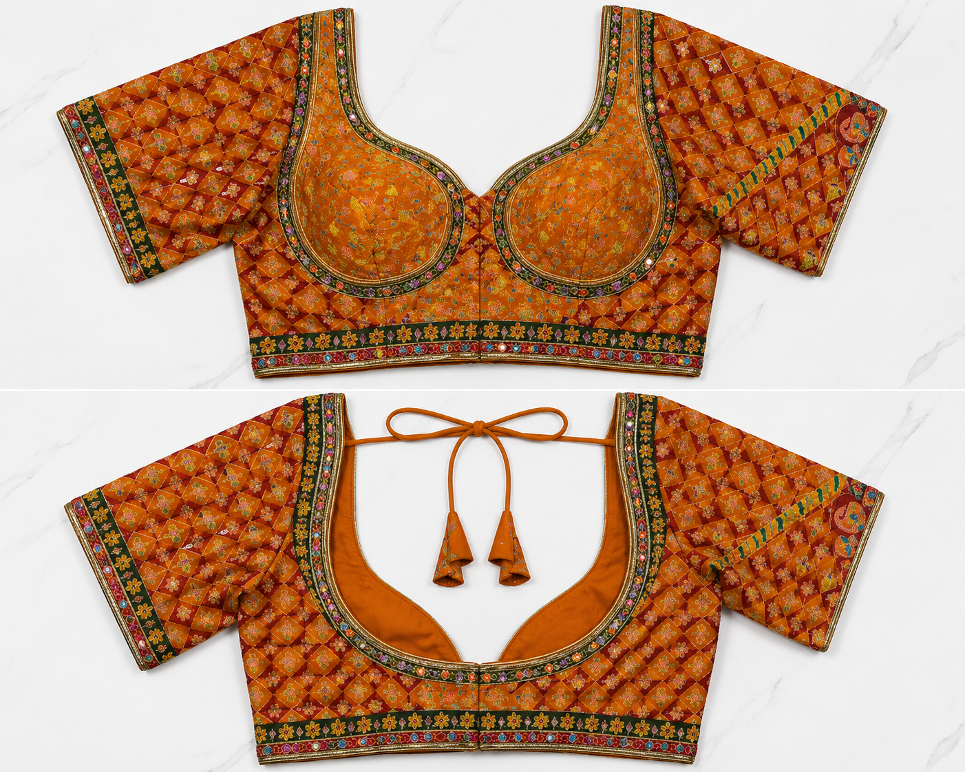 Royal Heritage Mirror Work Saree with Designer Blouse