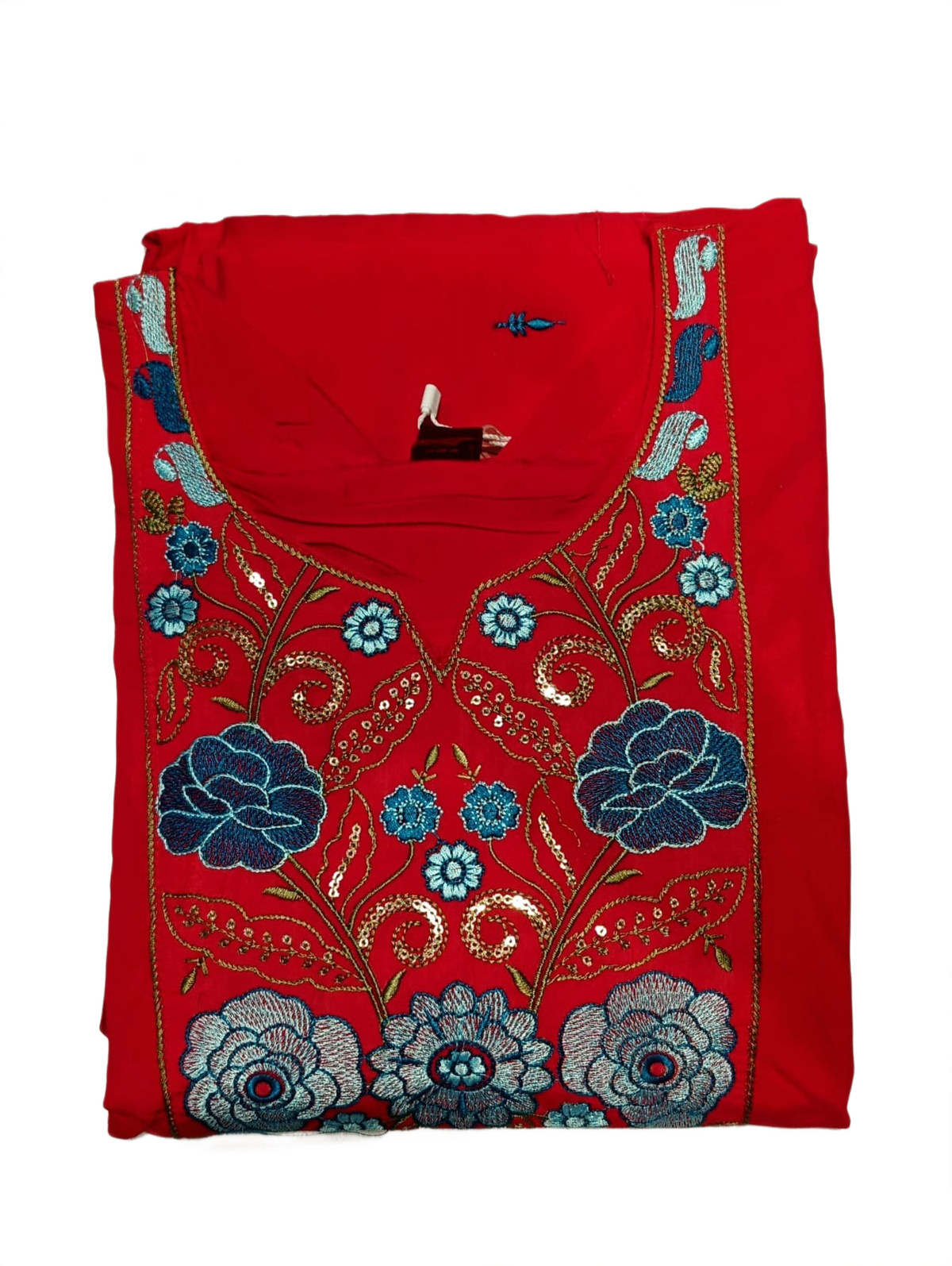 Floral Embroidered Kurti Pant & Dupatta Set