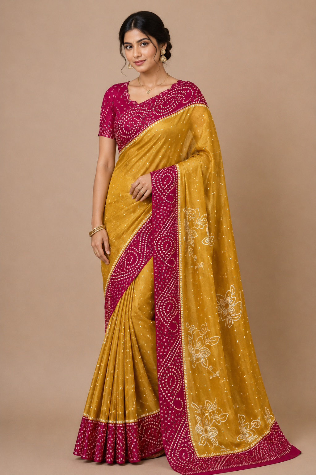 Women’sPrinted Saree with Floral Design