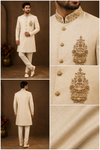 Men’s Ivory Embroidered Sherwani Set