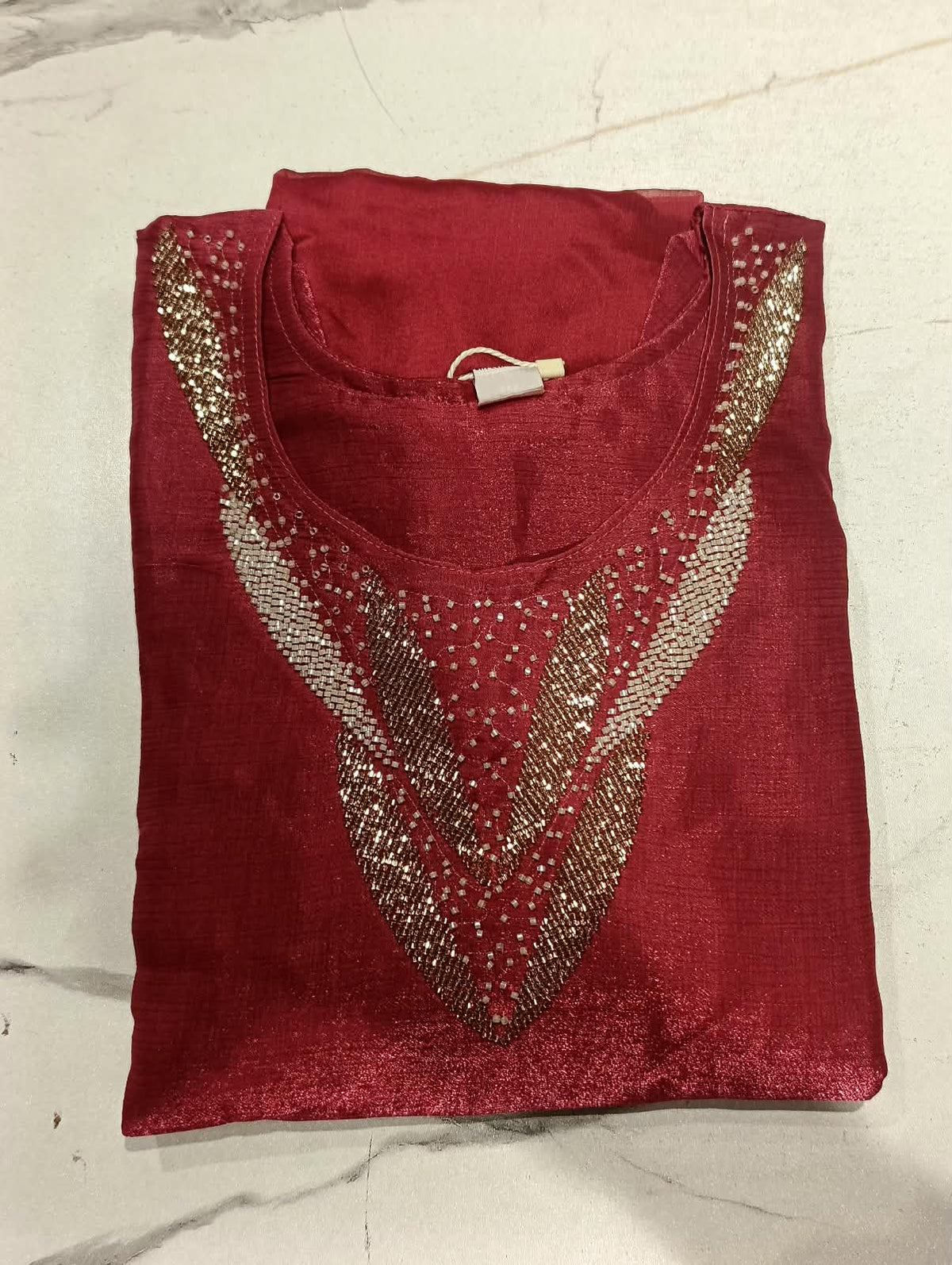 Rani Pink Embroidered Kurta Pant Dupatta Set