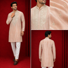 Blush Peach Embroidered Festive Kurta Set