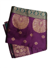 Royal Purple & Teal Zari Silk Saree