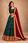 Elegant Bottle Green & Maroon Traditional Lehenga Choli Set