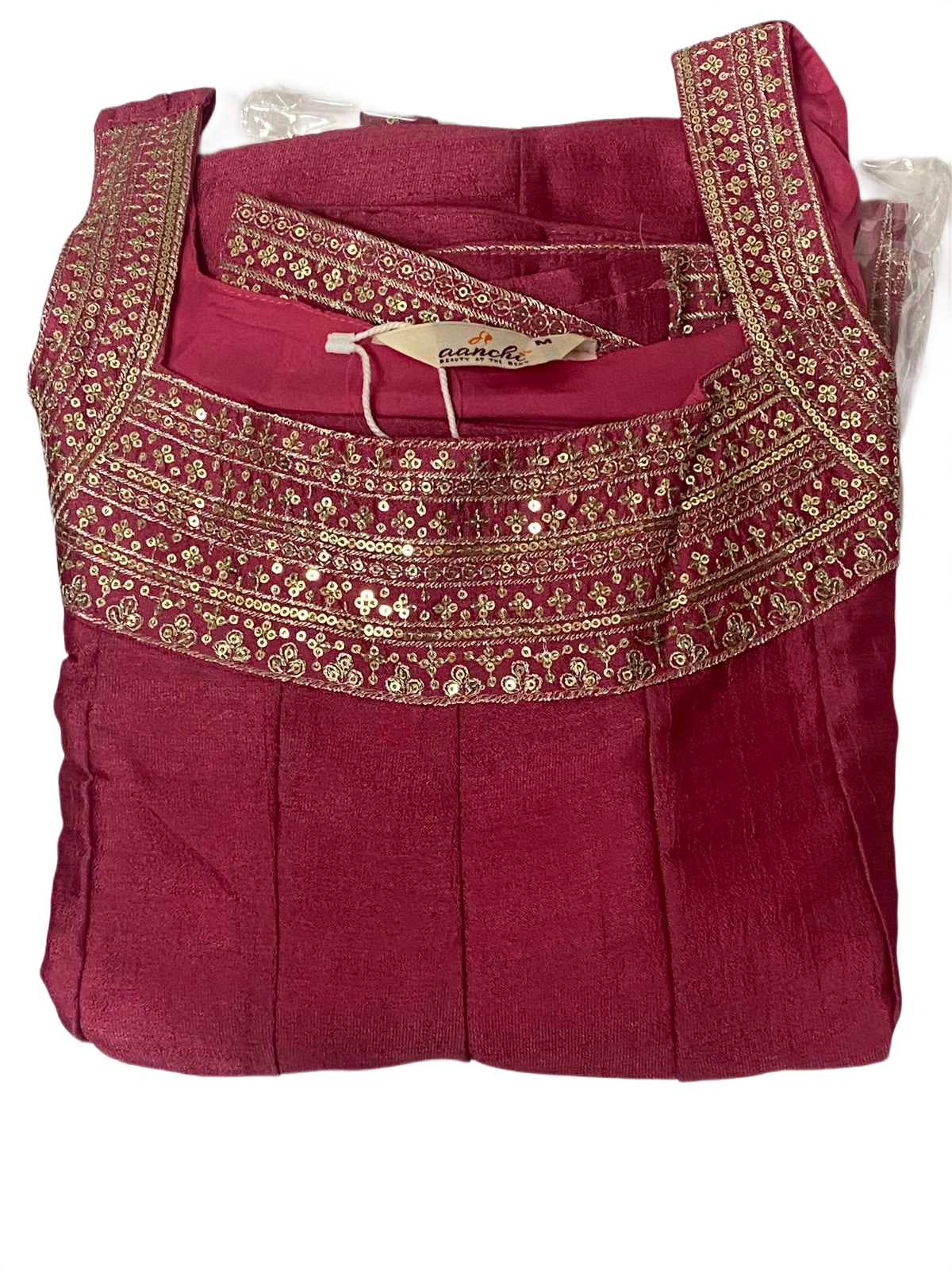 Women's Pink Embroidered Anarkali Kurta Set with Dupatta