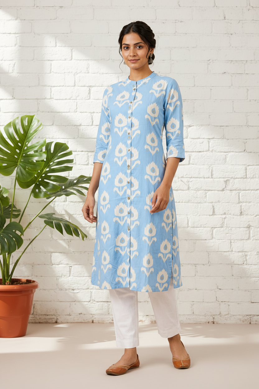 Women’s Abstract Printed A-Line Kurta
