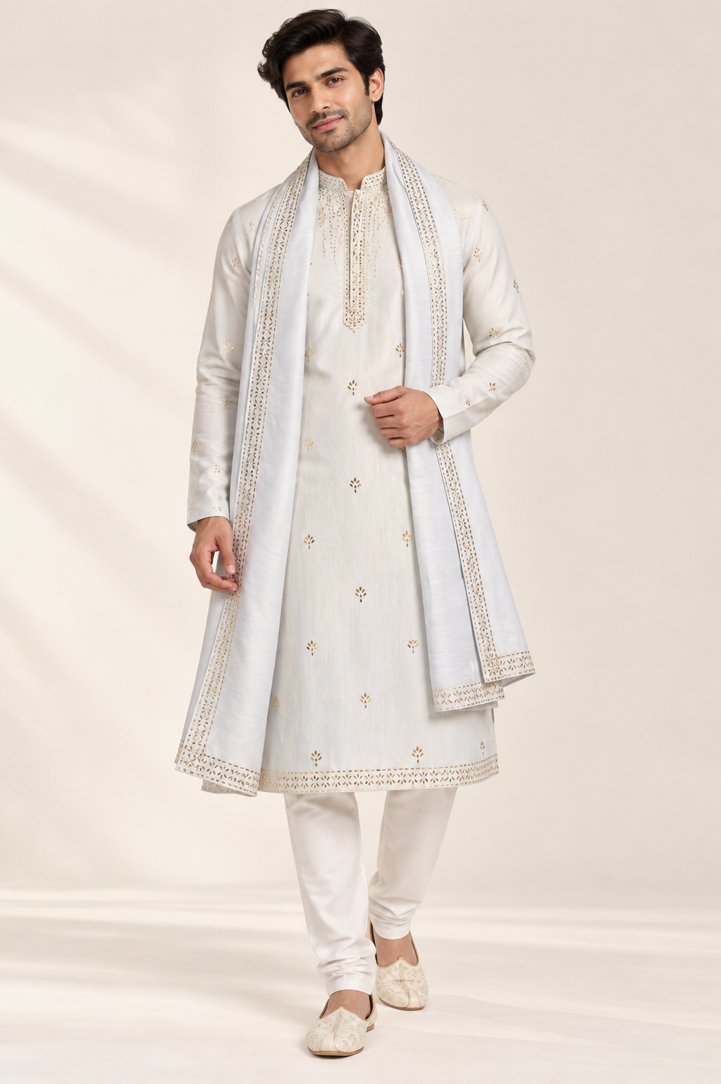 Ivory Elegance Embroidered Kurta Set