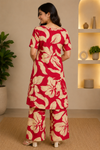 Women's Red Floral Printed Co-Ord Set