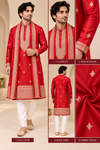 Royal Red Embroidered Kurta Set