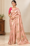 Blush Pink Floral Silk Saree
