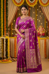 Royal Magenta Woven Festive Saree