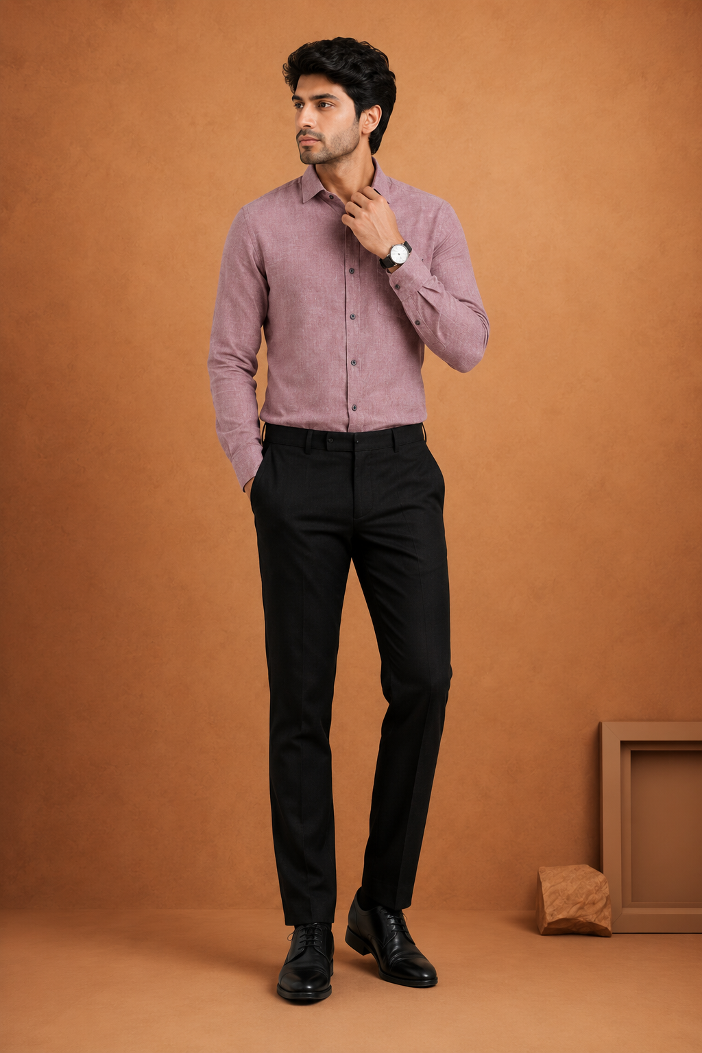 Men's Linen Blend Formal Shirt