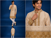 Cream Gold Embroidered Men’s Wedding Kurta