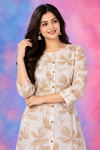 Elegant Cream Floral Kurti