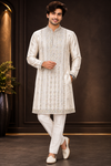 Ivory Embroidered Wedding Kurta