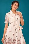 Ivory Floral Shirt Dress – Elegant Everyday Style