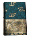 Teal Blue Banarasi Silk Saree with Rich Zari Border