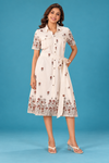 Ivory Floral Shirt Dress – Elegant Everyday Style